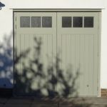 Accoya garage doors and frame with Tricoya panels