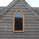 Softwood gothic headed and double glazed