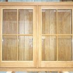 Danish oiled Oak double glazed window with shutters